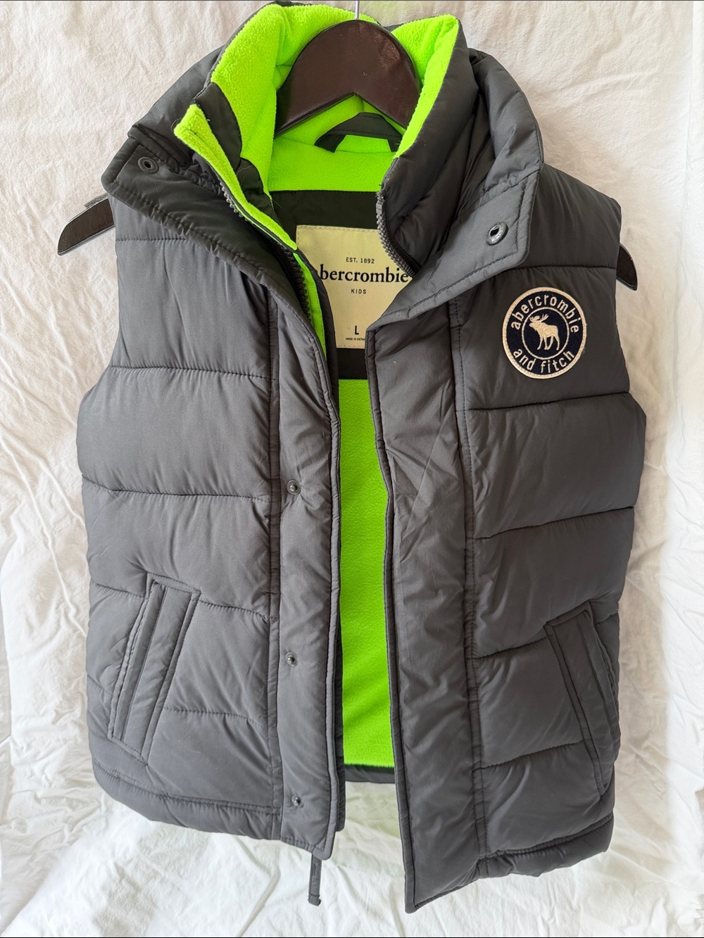 Abercrombie Kids Neon Green Fleece Jacket